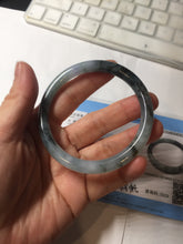 Load image into Gallery viewer, 55.8mm Certified Type A 100% Natural icy watery dark green/purple/gray round cut Jadeite bangle AA131-6925
