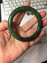 Load image into Gallery viewer, 54.8mm Certified 100% Natural Deep Pine Green/Black "Serene Ember Forest" Nephrite (red-skin nephrite 红皮碧玉)  Bangle HT168-12-6184
