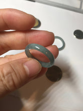 Load image into Gallery viewer, 18.3mm size 8 1/4 100% natural type A icy watery green/blue/gray Guatemala jadeite jade band ring group  BP74

