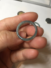 Load image into Gallery viewer, 18.3mm size 8 1/4 100% natural type A icy watery green/blue/gray Guatemala jadeite jade band ring group  BP74
