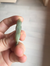 Load image into Gallery viewer, 100% Natural Type A Dark Green Yellow Carved Ancient Coins Four Season Bean Leaf Jadeite Jade Pendant PJ86
