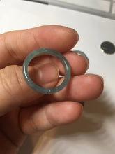 Load image into Gallery viewer, 18.3mm size 8 1/4 100% natural type A icy watery green/blue/gray Guatemala jadeite jade band ring group  BP74
