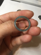 Load image into Gallery viewer, 18.3mm size 8 1/4 100% natural type A icy watery green/blue/gray Guatemala jadeite jade band ring group  BP74
