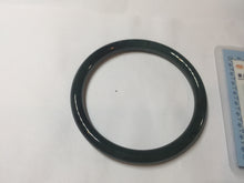 Load image into Gallery viewer, 54.1mm Certified Type A 100% Natural dark green/blue/gray with Guatemala slim round cut Jadeite bangle PJ76-0686
