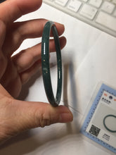 Load image into Gallery viewer, 59mm Certified Type A 100% Natural dark green/blue/gray Guatemala slim round cut Jadeite bangle PA150-8854
