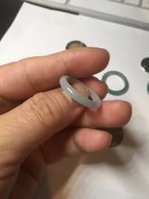 Load image into Gallery viewer, 18.3mm size 8 1/4 100% natural type A icy watery green/blue/gray Guatemala jadeite jade band ring group  BP74
