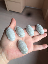 Load image into Gallery viewer, 39mm 100% natural light green/white Guanyin jadeite jade pendant/hand held BF91
