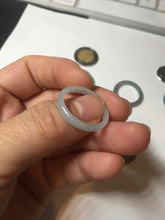 Load image into Gallery viewer, 18.3mm size 8 1/4 100% natural type A icy watery green/blue/gray Guatemala jadeite jade band ring group  BP74
