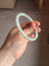 Load image into Gallery viewer, 55mm Certified type A 100% Natural light green gray black slim round cut Jadeite bangle PA204-2448
