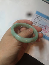 Load image into Gallery viewer, 49mm Certified Type A 100% Natural sunny apple green/red oval Jadeite Jade bangle BG62-0165
