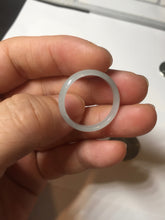 Load image into Gallery viewer, 18.3mm size 8 1/4 100% natural type A icy watery green/blue/gray Guatemala jadeite jade band ring group  BP74
