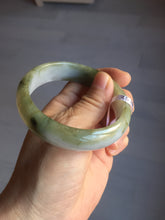 Load image into Gallery viewer, 57.6mm certified type A 100% Natural brown/balck/white jadeite jade bangle C72-4152
