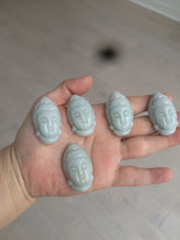 Load image into Gallery viewer, 39mm 100% natural light green/white Guanyin jadeite jade pendant/hand held BF91
