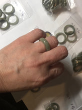 Load image into Gallery viewer, Size 2-9 1/2 100% natural type A dark green jadeite jade band ring BL24 add-on items
