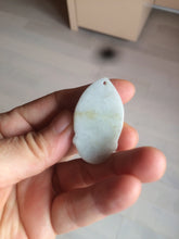 Load image into Gallery viewer, 39mm 100% natural light green/white Guanyin jadeite jade pendant/hand held BF91
