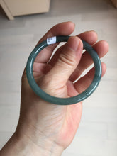 Load image into Gallery viewer, 55.4mm Certified Type A 100% Natural dark green/blue/gray with Guatemala slim round cut Jadeite bangle PH223-0252
