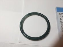 Load image into Gallery viewer, 55mm Certified Type A 100% Natural dark green/blue/gray with Guatemala slim round cut Jadeite bangle PJ94-2434
