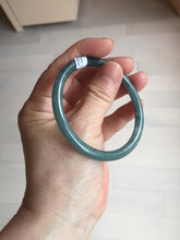 Load image into Gallery viewer, 55.4mm Certified Type A 100% Natural dark green/blue/gray with Guatemala slim round cut Jadeite bangle PH223-0252
