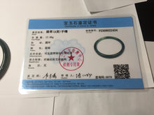 Load image into Gallery viewer, 55mm Certified Type A 100% Natural dark green/blue/gray with Guatemala slim round cut Jadeite bangle PJ94-2434
