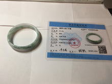 Load image into Gallery viewer, 50.5mm certified 100% natural Type A sunny green/white/purple thin jadeite jade bangle PE77-5465
