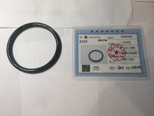 Load image into Gallery viewer, 58.5mm Certified Type A 100% Natural dark green/blue/gray Guatemala slim round cut Jadeite bangle PH11-2325
