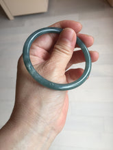 Load image into Gallery viewer, 55.4mm Certified Type A 100% Natural dark green/blue/gray with Guatemala slim round cut Jadeite bangle PH223-0252
