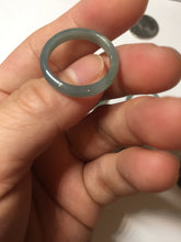 Load image into Gallery viewer, 18.1mm size 8 100% natural type A icy watery green/blue slim style Guatemala jadeite jade band ring group  BP75
