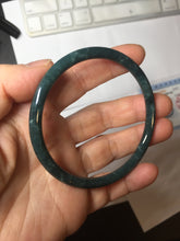 Load image into Gallery viewer, 58.5mm Certified Type A 100% Natural dark green/blue/gray Guatemala slim round cut Jadeite bangle PH11-2325
