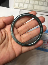 Load image into Gallery viewer, 55mm Certified Type A 100% Natural dark green/blue/gray with Guatemala slim round cut Jadeite bangle PJ94-2434
