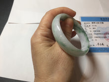 Load image into Gallery viewer, 50.5mm certified 100% natural Type A sunny green/white/purple thin jadeite jade bangle PE77-5465
