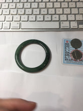 Load image into Gallery viewer, 57.4mm Certified 100% Natural Deep Pine Green/Black "Serene Forest" Nephrite Bangle HT168-15-3868
