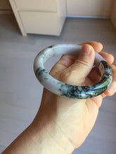 Load image into Gallery viewer, 60mm Certified Type A 100% Natural dark green/red/purple/gray Snowy Pine Mountain and Everlasting Crimson Heart (碧血丹心)Jadeite Jade bangle PE114-1222
