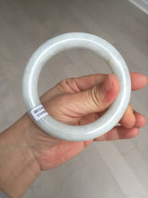 Load image into Gallery viewer, 58mm Certified Type A 100% Natural white chubby round cut Jadeite Jade bangle AX124-4586
