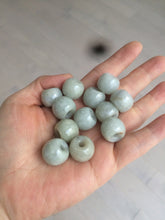Load image into Gallery viewer, 20x18mm Type A 100% Natural white/light green olive shape Jadeite Jade LuluTong (Every road is smooth) bead pendant BF93
