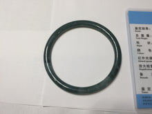 Load image into Gallery viewer, 55mm Certified Type A 100% Natural dark green/blue/gray with Guatemala slim round cut Jadeite bangle PJ95-2449

