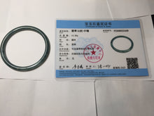 Load image into Gallery viewer, 55mm Certified Type A 100% Natural dark green/blue/gray with Guatemala slim round cut Jadeite bangle PJ95-2449
