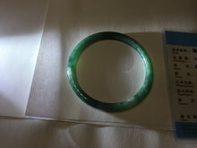 Load image into Gallery viewer, 55mm Certified Type A 100% Natural dark green/blue/gray with Guatemala slim round cut Jadeite bangle PJ95-2449
