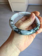 Load image into Gallery viewer, 60mm Certified Type A 100% Natural dark green/red/purple/gray Snowy Pine Mountain and Everlasting Crimson Heart (碧血丹心)Jadeite Jade bangle PE114-1222

