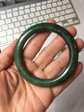 Load image into Gallery viewer, 55mm Certified 100% Natural Deep Pine Green/Black "Serene Ember Forest" Nephrite (red-skin nephrite 红皮碧玉)  Bangle HT168-16-3854
