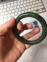 Load image into Gallery viewer, 55mm Certified 100% Natural Deep Pine Green/Black "Serene Ember Forest" Nephrite (red-skin nephrite 红皮碧玉)  Bangle HT168-16-3854
