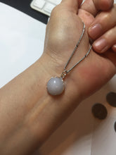 Load image into Gallery viewer, 12.3mm 100% natural type A light purple white Jadeite Jade simple is the best series pendant PB131
