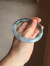 Load image into Gallery viewer, 55mm Certified Type A 100% Natural icy watery dark green/purple/gray round cut Jadeite bangle AA132-6931
