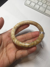 Load image into Gallery viewer, 55mm 100% natural light brown yellow round cut Coral Jade (珊瑚玉) bangle SY120
