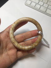 Load image into Gallery viewer, 55mm 100% natural light brown yellow round cut Coral Jade (珊瑚玉) bangle SY120
