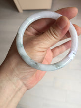 Load image into Gallery viewer, 56mm certified 100% natural type A light green/purple with green fly flowers round cut jadeite jade bangle BN56-3113
