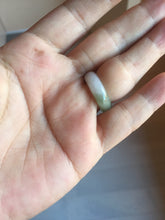Load image into Gallery viewer, 100% natural type A light green/gray/white one-piece carved dragon jadeite jade ring group F154
