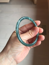 Load image into Gallery viewer, 55mm Certified Type A 100% Natural dark green/blue/gray with Guatemala slim round cut Jadeite bangle PJ95-2449

