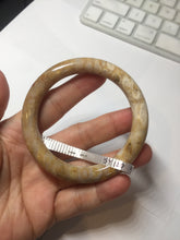 Load image into Gallery viewer, 55mm 100% natural light brown yellow round cut Coral Jade (珊瑚玉) bangle SY120
