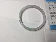 Load image into Gallery viewer, 50.3mm certified 100% natural Type A sunny green white/purple(春带彩) slim jadeite jade bangle BS166-1621
