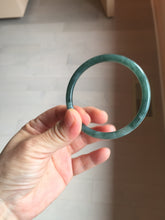 Load image into Gallery viewer, 55mm Certified Type A 100% Natural dark green/blue/gray with Guatemala slim round cut Jadeite bangle PJ95-2449
